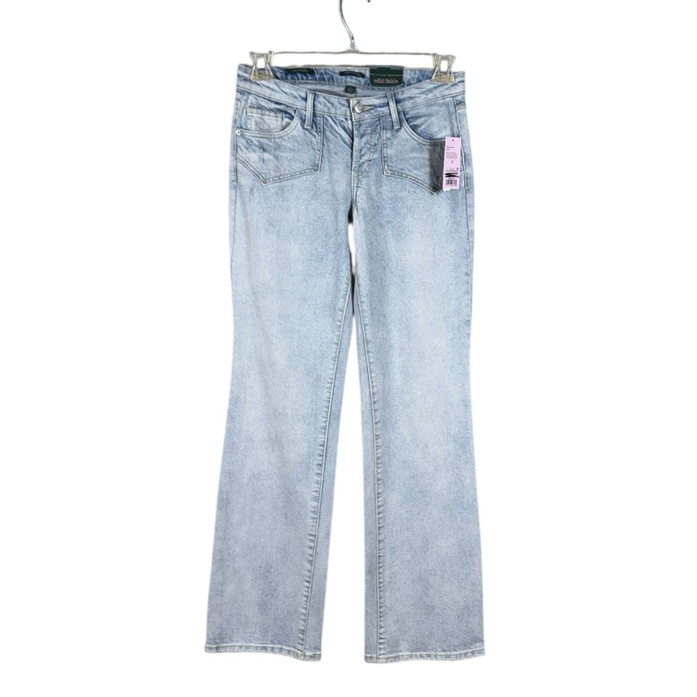 Y2K Low Rise Boot Cut Jeans Size 6 Hippie Festival Edgy 90s Flare Western New - Picture 1 of 7